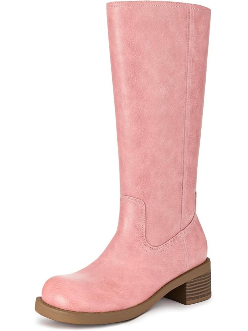 Stylish Knee High Chunky Riding Boots with Square Toe for Women - Trendy